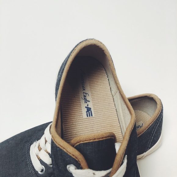 American Eagle Women's Blue Canvas Sneakers - Gently Worn - Size 6 - Picture 3 of 8